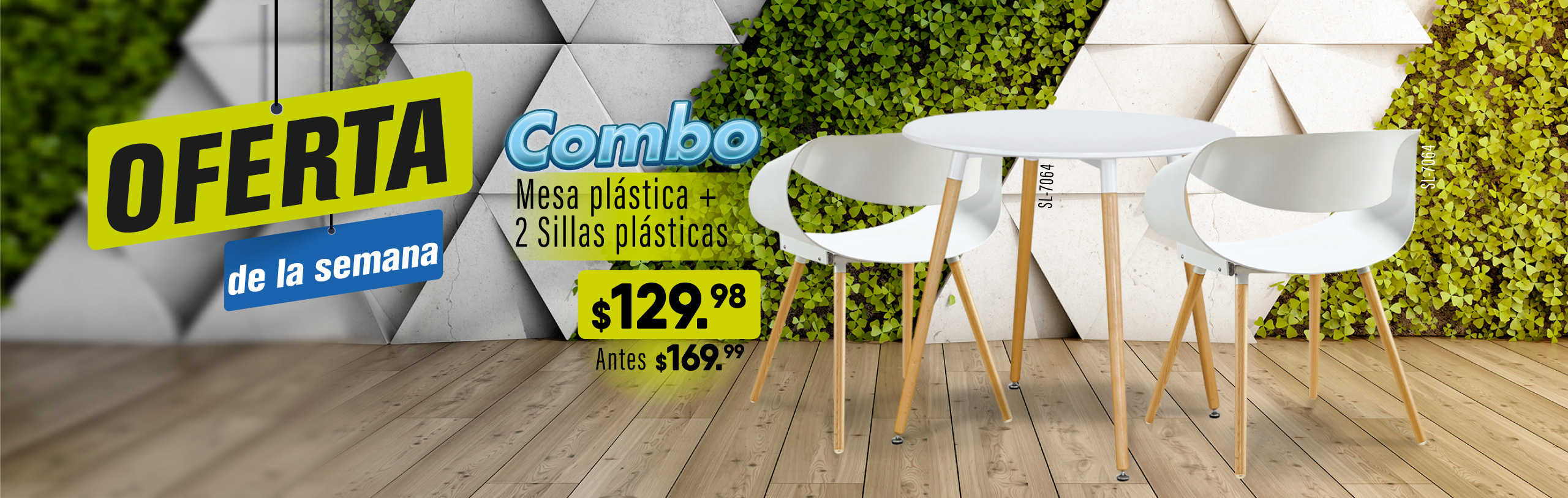 Ofertas-combo mesa silla blanca